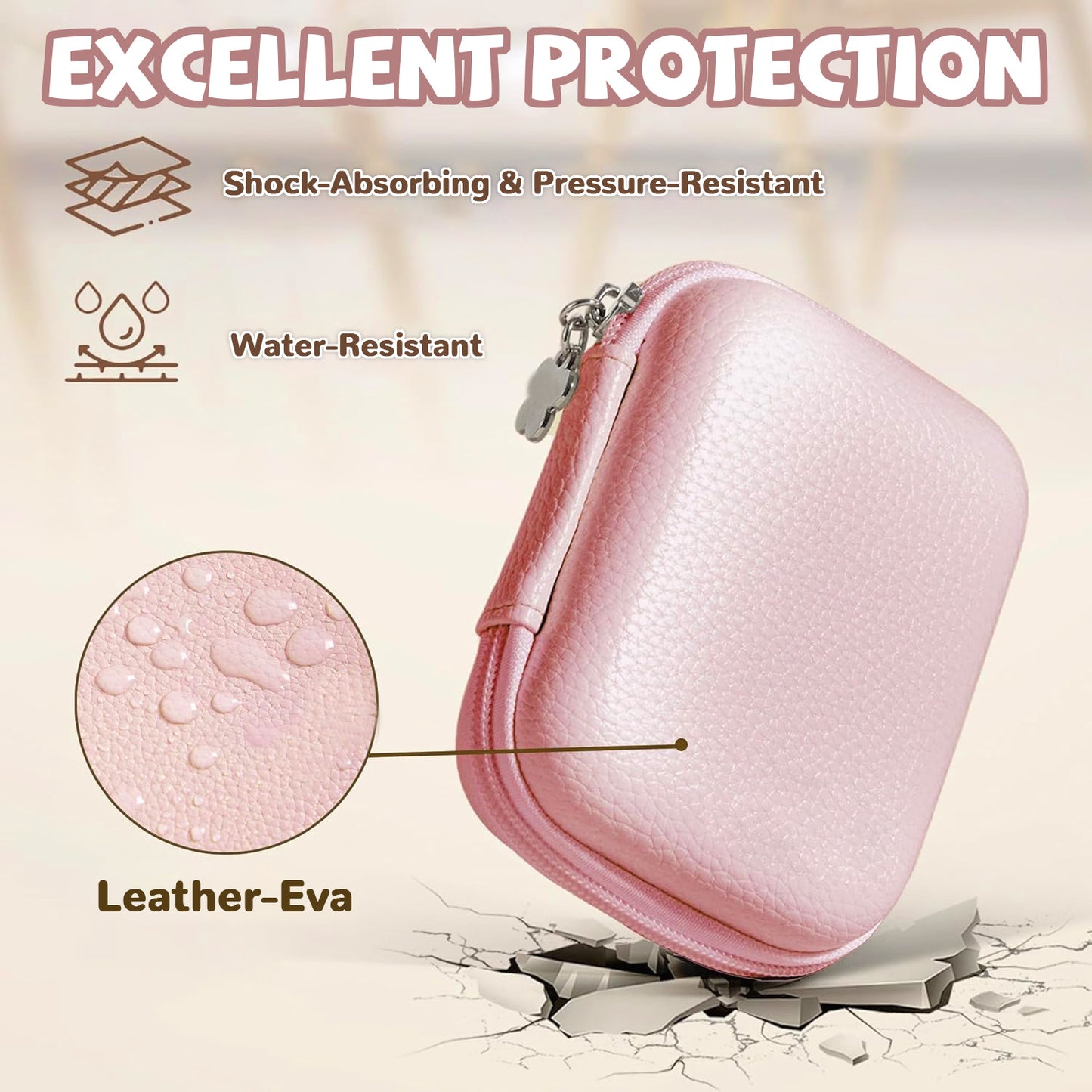 Digital Camera Case Compatible with CAMKORY/for KODAK PixPro FZ45/55 /for Lecran/for VAHOIALD FHD 1080P/for Nsoela, Small (Pink)