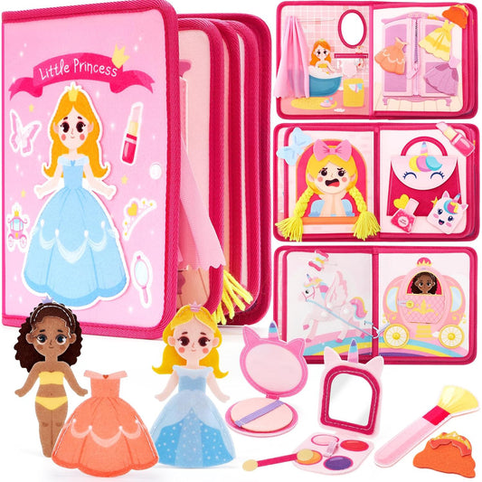 Busy Board Princess Toy for Toddlers 1-3, Montessori Toys for 1 2 3 4 Year Old Girls, Preschool Learning Toy for Kids Girls 2-4
