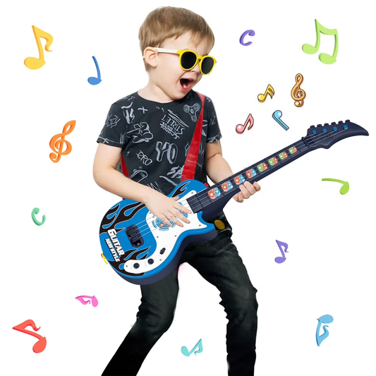 Instrument Guitar Toys for Boys 3-5,Guitar Toys with Music&Lights for Toddler Boys Aged 3 4 5 Years Old Birthday Gifts(Blue)