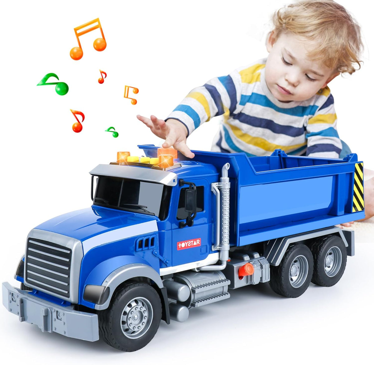 Toddler Truck Toys for Boys Age 3-6, Dump Truck with Lights and Sounds for Kids Boy Christmas Birthday Gift