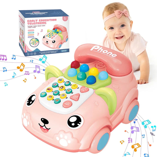 Toys for 1 Year Old Toddlers, Baby Phone Toy with Music Light, Musical Toy for 2 Years Old Girls, Learning Education Preschool Toys