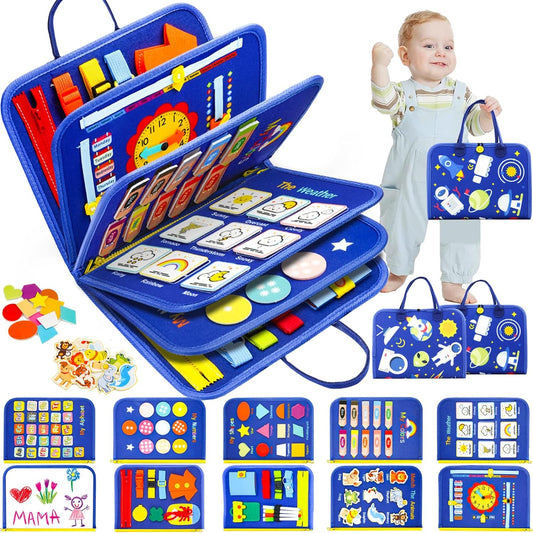 Montessori Busy Board Toys for Toddler 2 3 4 Year Old - Boys Girls Christmas Birthday Gifts, Educational Learning Toy for Preschoolers 2-4