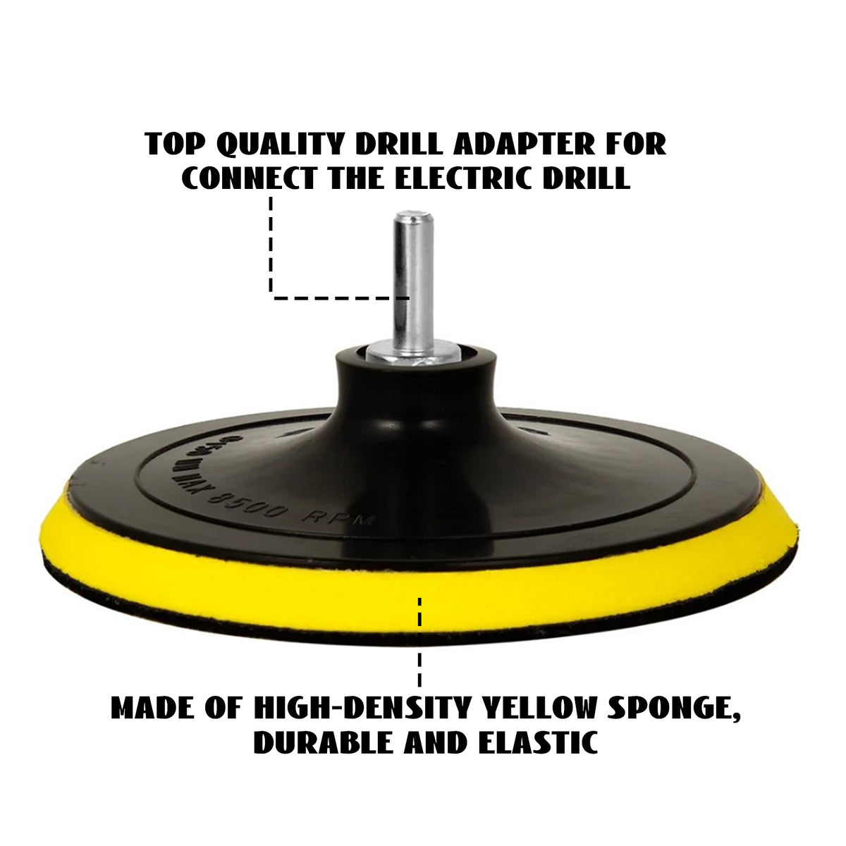 7 Pcs 5 inch Wool Polishing Buffing Pads with M14 Drill Adapter and Polishing Wheel for Drill Buffer Attachment