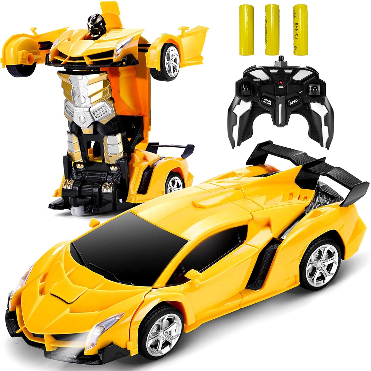 Remote Control Cars, Transform Robot RC Cars, One-Button Deformation and 360 Degree Rotating Drifting, Boys Toys Ages 4 5 6 7 8 9 Year Old