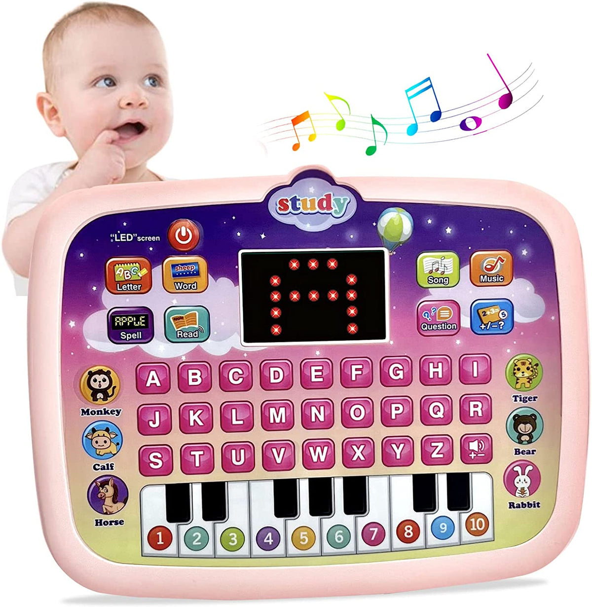 Style-Carry Tablet Toy for Toddlers 1-3, Preschool Learning Toys for Toddler 2 3 4 5 Year Old Boys Girls, Educational Toys for Girls Boys Age 2-5 Year Old