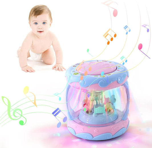 Toddler Toy for 1 Year Old Girl - Rotating Light up Musical Toy - Musical Learning Toys for Baby 6 to 12 Months - Birthday Gifts for Kid 1 2 Years Old