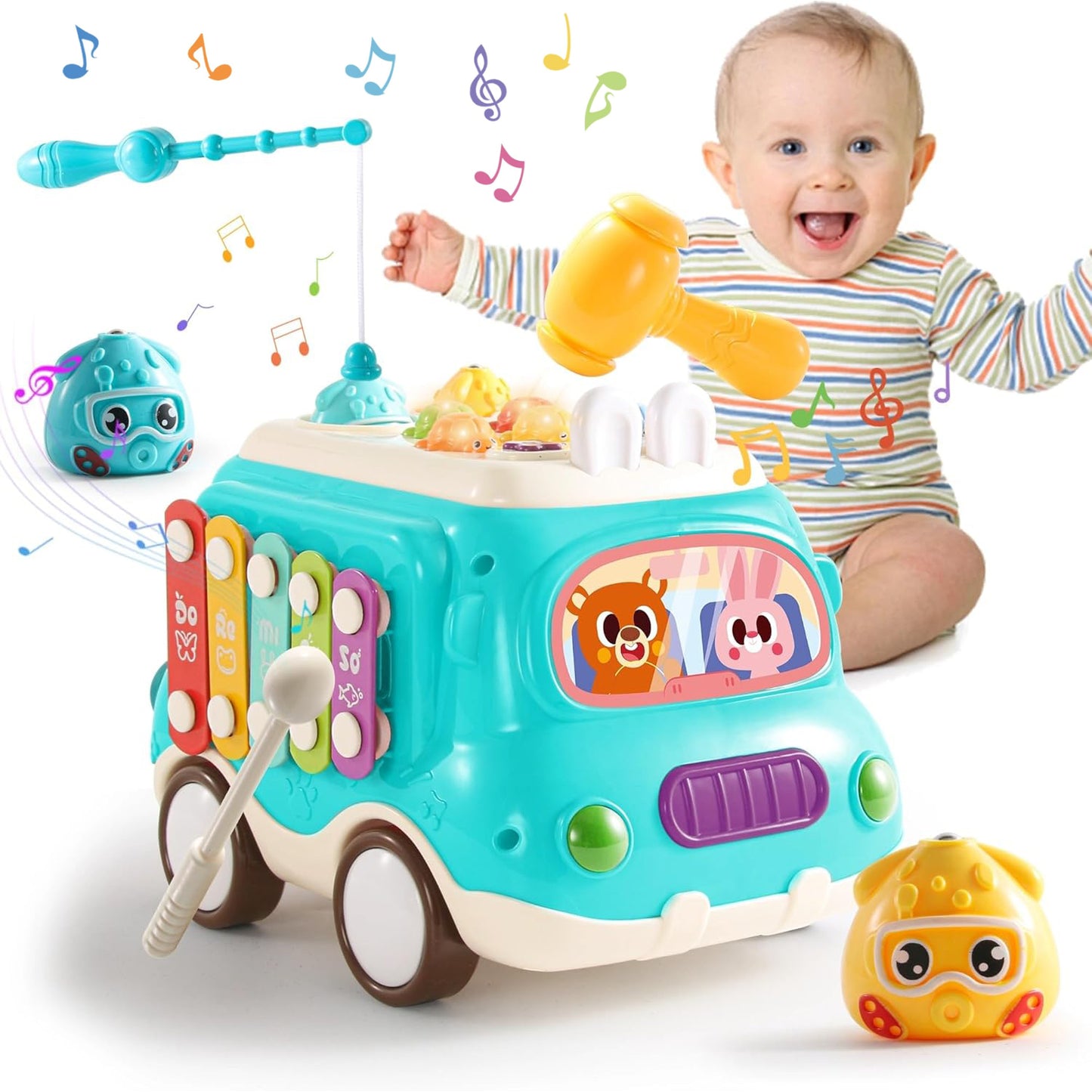 Montessori Toys for 1 Year Old Girl Gifts, 12-in-1 Musical House Toddler Learning Toys for 1-2, 1st First Birthday Gifts for Girls and Boys Baby 6-12 12-18 6-24 Months