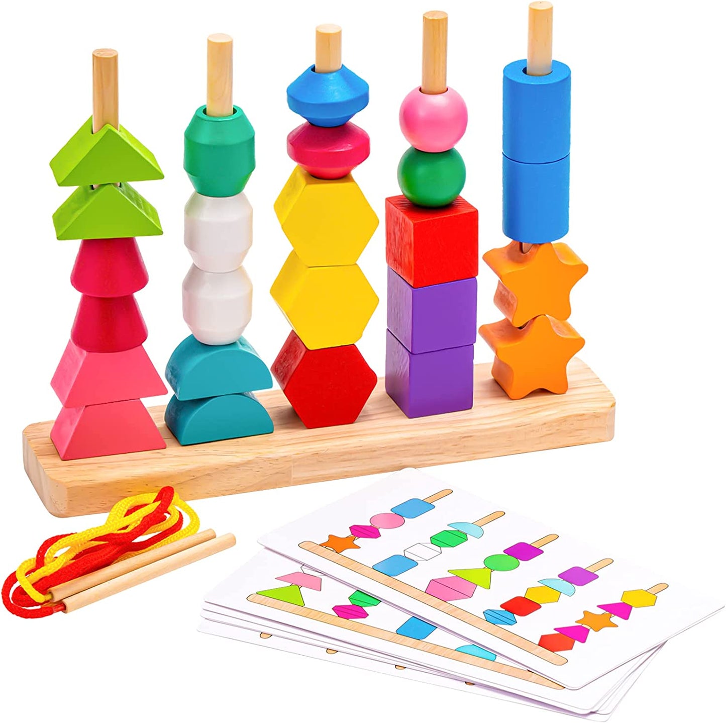 Montessori Toys for 1 Year Old Boys Girls, Shape Sorting and Stacking Toy for Toddlers 1-3, Learning Educational Toys for 1 2 3 Year Old Boys Girls