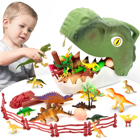 Style-Carry Dinosaur Toys for Kids 3-6 Years, 54Pcs Dinosaurs Figures&Trees&Fence, Dino Toy Gift for Toddler Boys Girls Ages 3 4 5