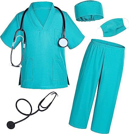 Style-Carry Doctor Role Play for Kids come with scrubs pants and accessories, suitable for boys and girls aged 3 4 5 years old