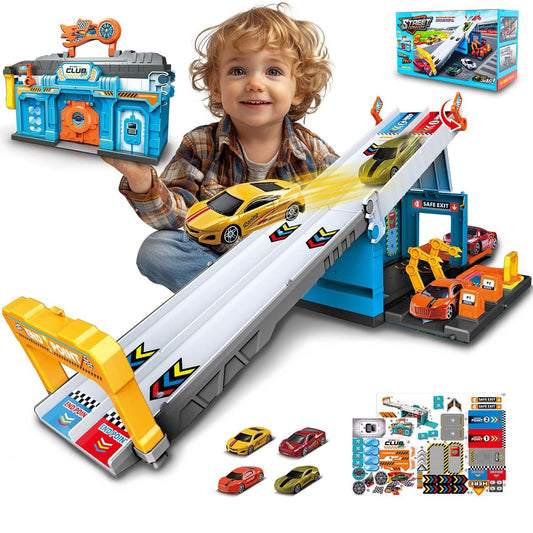 2 IN1 Race Tracks Set Toys for Boys 3-6 Years, Race Tracks Car for Kids Boy Toys 3-5, Racing Car Toys for Toddlers Boys 3 4 5 6 Year Old Toddlers