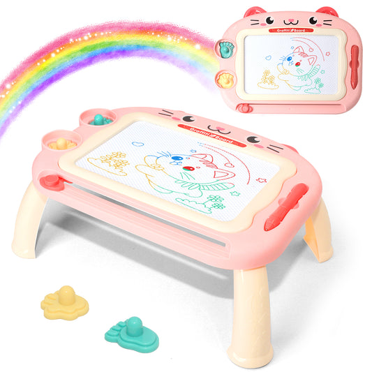 Drawing Doodle Board Toys - Learning Toys for 1 2 3 Year Old Girls - Educational Toys for Toddlers 1-3 (Pink)