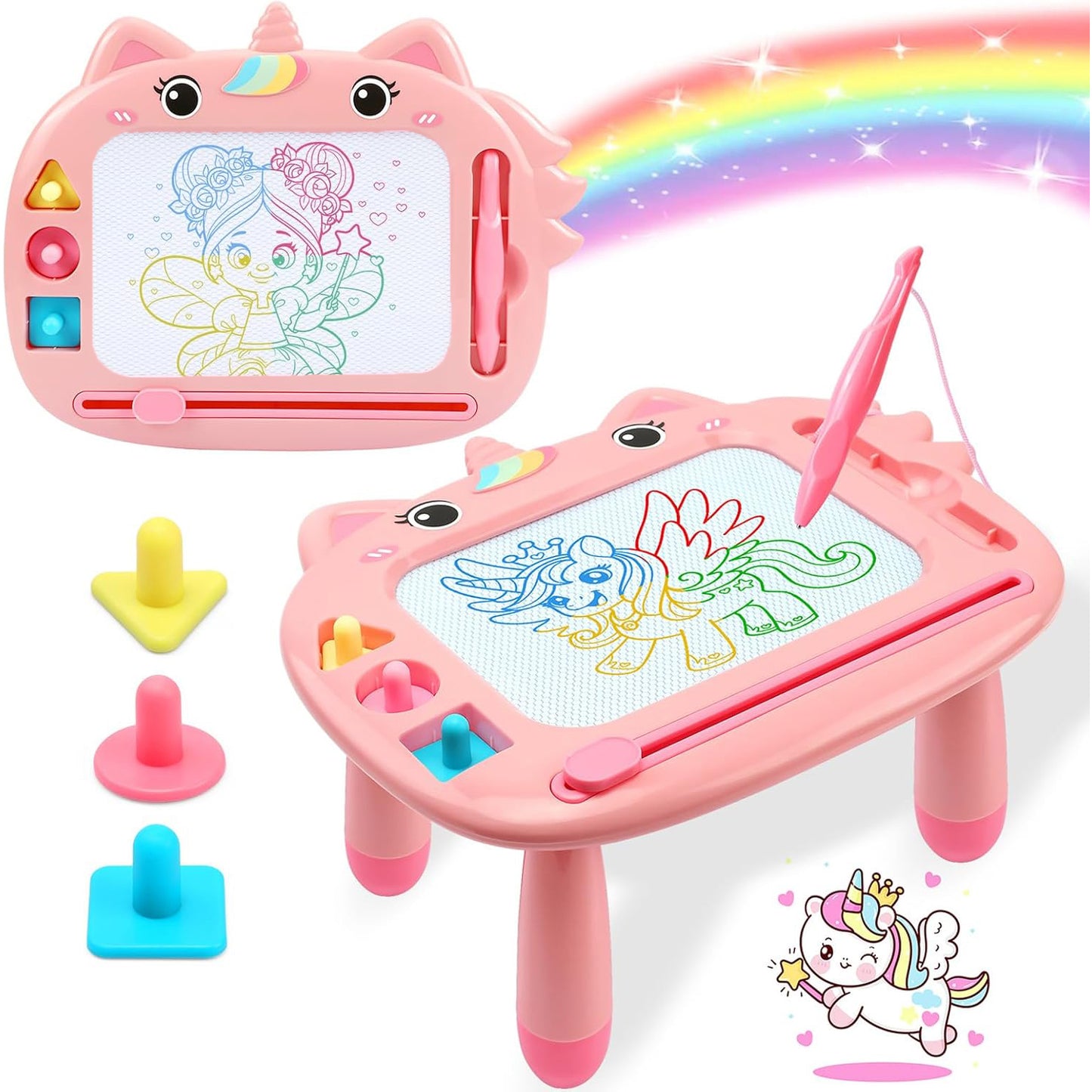 Doodle Drawing Board, Writing Board Toddler Toys Ages 2 3 4, Birthday Gifts for 2 3 4 5 6 Years Old Girls, Learning Toys for Girls 3-6 Years