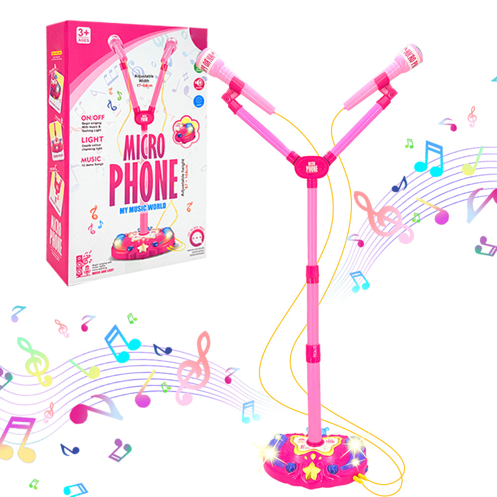 Kids Microphone Toys for Girls 3-6 Years, Karaoke Musical Instrument Toy, Standing Microphone Gift