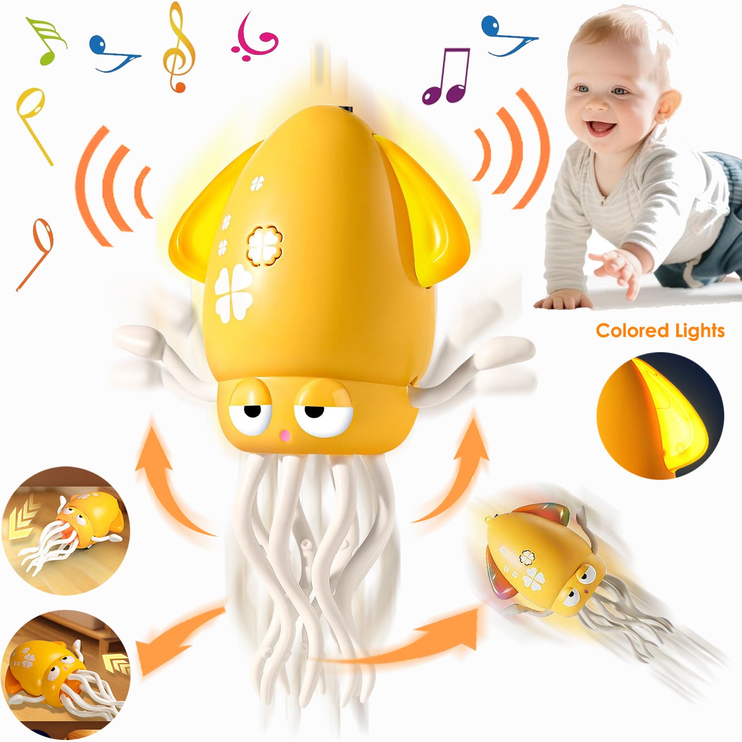 Musical Baby Crawling Toys 6-12 Months, Infants Toys for Babies 0 3 6 9 12 Months, Boys Girls Baby Toys for 12 24 Months