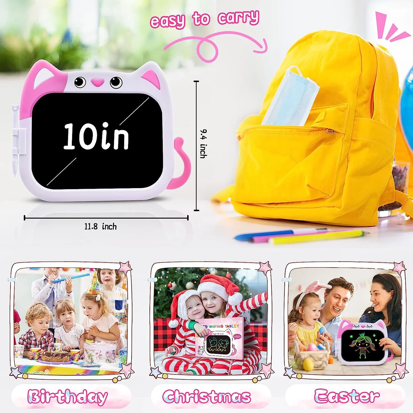 INvench Toys for Girls 3-6 Years, Resuable Doodle Board Toys for Kids,Educational Drawing Toys for Toddlers
