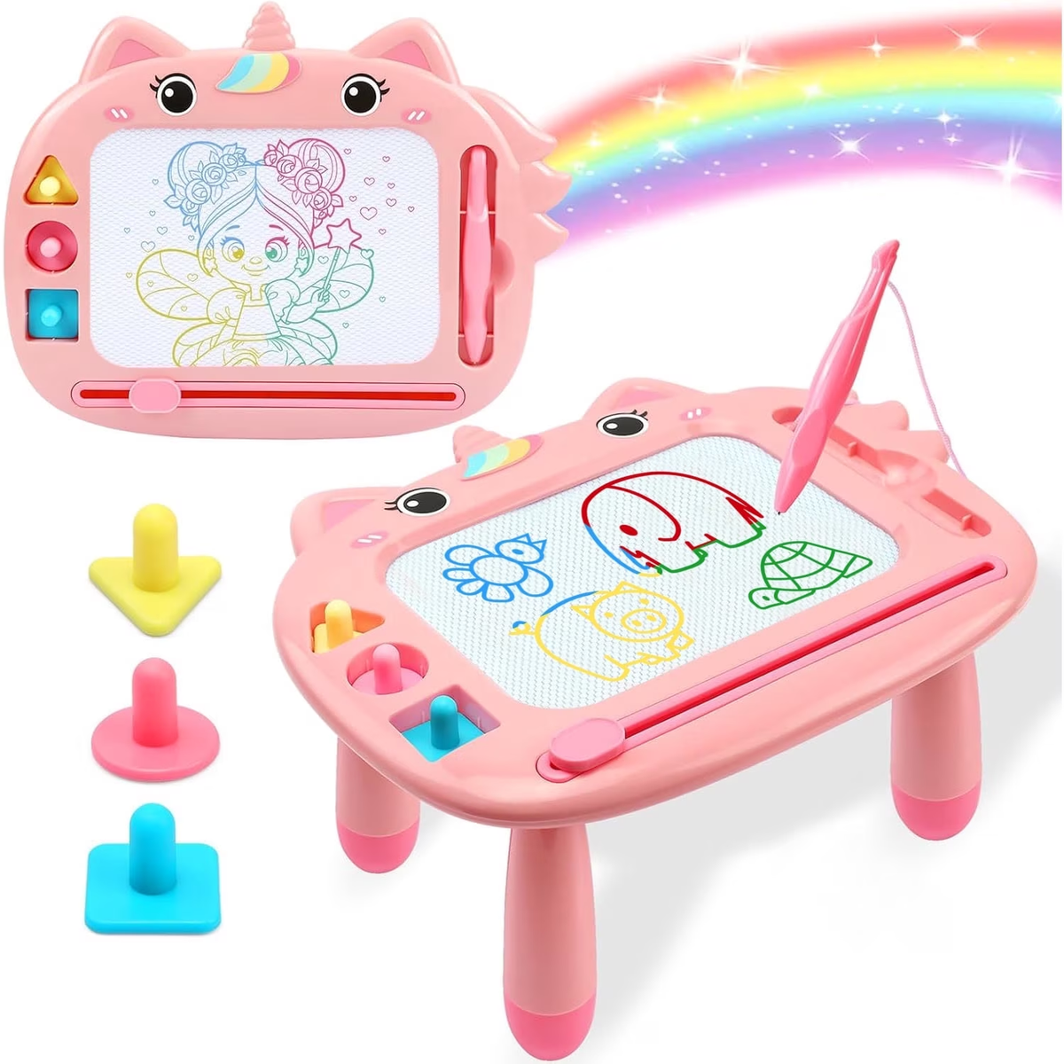 Suorfoxs Learning Toys for 2 3 4 5 6 Years Old Boys Girls, Educational Toddlers Toys for 2 3 4 Year Old Boys Girls, Drawing Board for Toddlers 1-3, Birthday Gifts Toys for 3 4 5 6 Year Old Girls