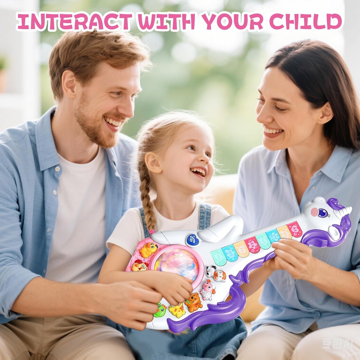 Baby Musical Sensory Toys for Toddlers 1-3 Years, Educational Learning Toys,Toddler Guitar Toys for Girls Aged 1 2 3 Years Old Christmas Gifts