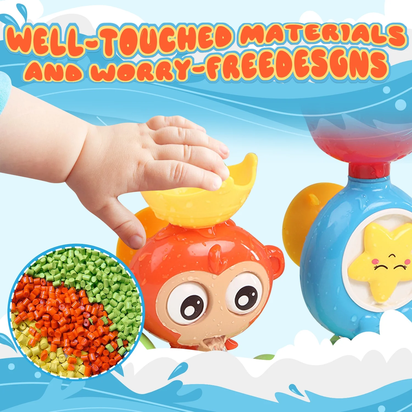 Bath Toys for Toddler 1 2 3 Year Old, Bathtub Water Toys for Toddler 2-4 Year Boy Girls