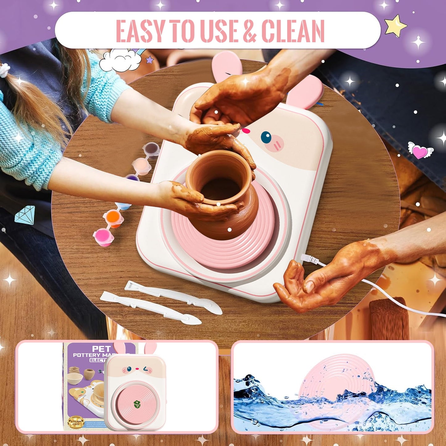 Pottery Wheel for Kids, Toys for Girls 8 to 11 Years, Art Kits for Kids 8-12, Girls Boys Birthday Gifts