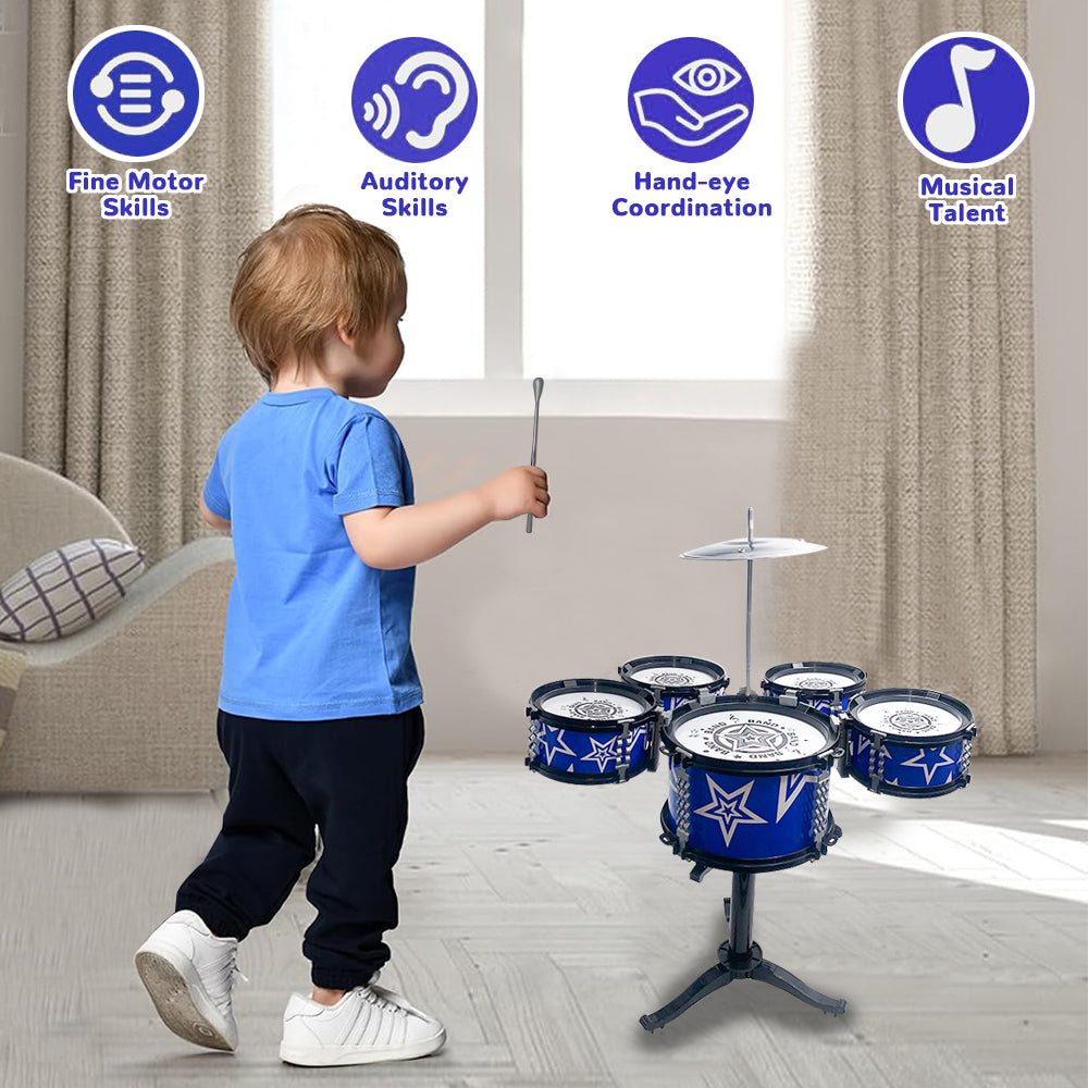 Kids Drum Set Toy for Toddlers 1-3, Musical Instruments for Kids, Musical Jazz Toys for 3 4 5 6 7 Year Old Boys Girls