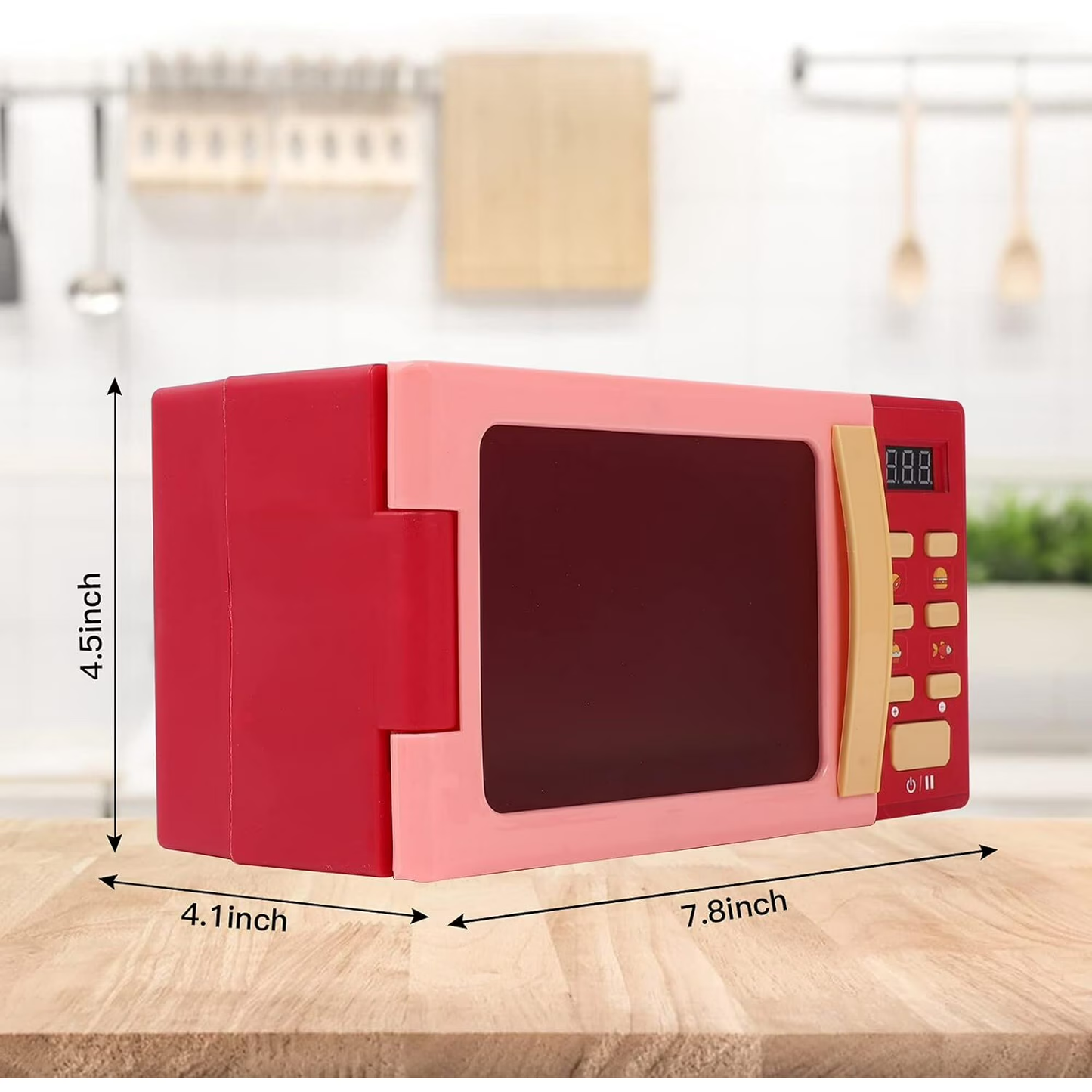 Kids Microwave Toy, Play Kitchen Accessories and Play Food for Toddlers 3-6 Year Old Girls Boys