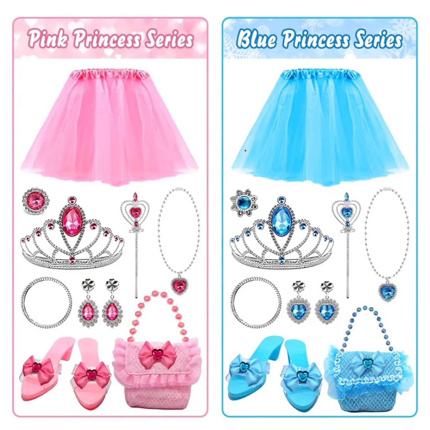 Princess Dress Up for Girls - Toddler Girls Role play for 3 4 5 6 7 Year Old - Pretend Play Birthday Christmas Gifts - Princess Dress Up for Girls 3-6