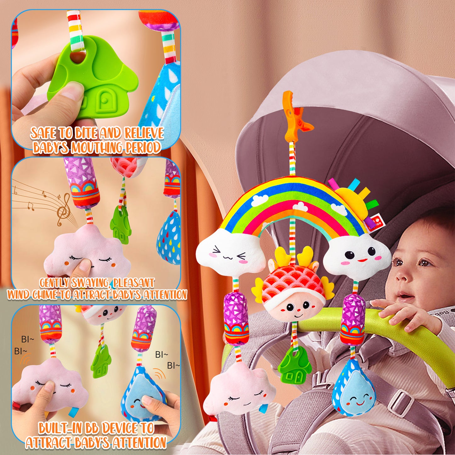 Baby Toys for Boys Girls 0 3 6 12 Months, Infant Toys with Crinkle, Rattle and Textures, Soft Sensory Toys for Newborn
