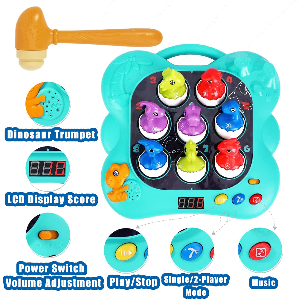 Whack A Dinosaur Game, Toys for Toddlers,  Learning Educational Toys for 1 2 3 4 5 6 Years Old Boys Girls