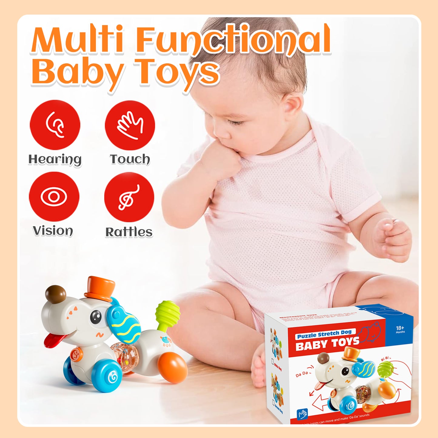 Style-Carry Montessori Sensory Toys, Learning Educational Musical Toys, Baby Busy Toy for 6-12 Months,1 Year Old Boys Girls Gift