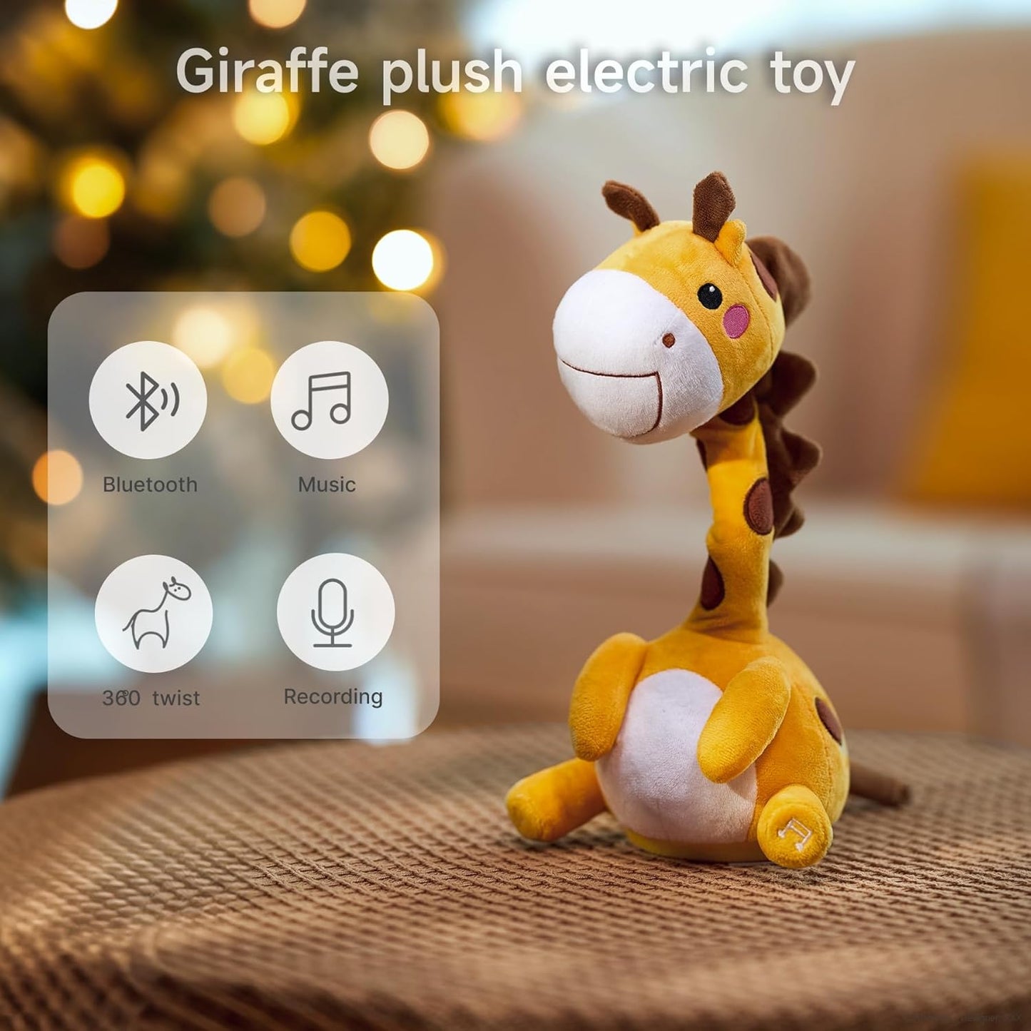 Dancing Talking Giraffe Toy,Record & Repeating What You Say, Singing Plush Animal Toys for Toddler Boys Girls Christmas Gifts