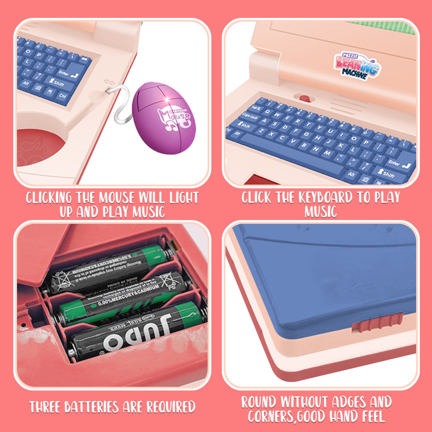 Kids Laptop, Learning Computer Toys for Toddlers 3-5-7 Year Old Girls, Educational Learning Computer Toys for Girls 3 4 5 6 Year Old