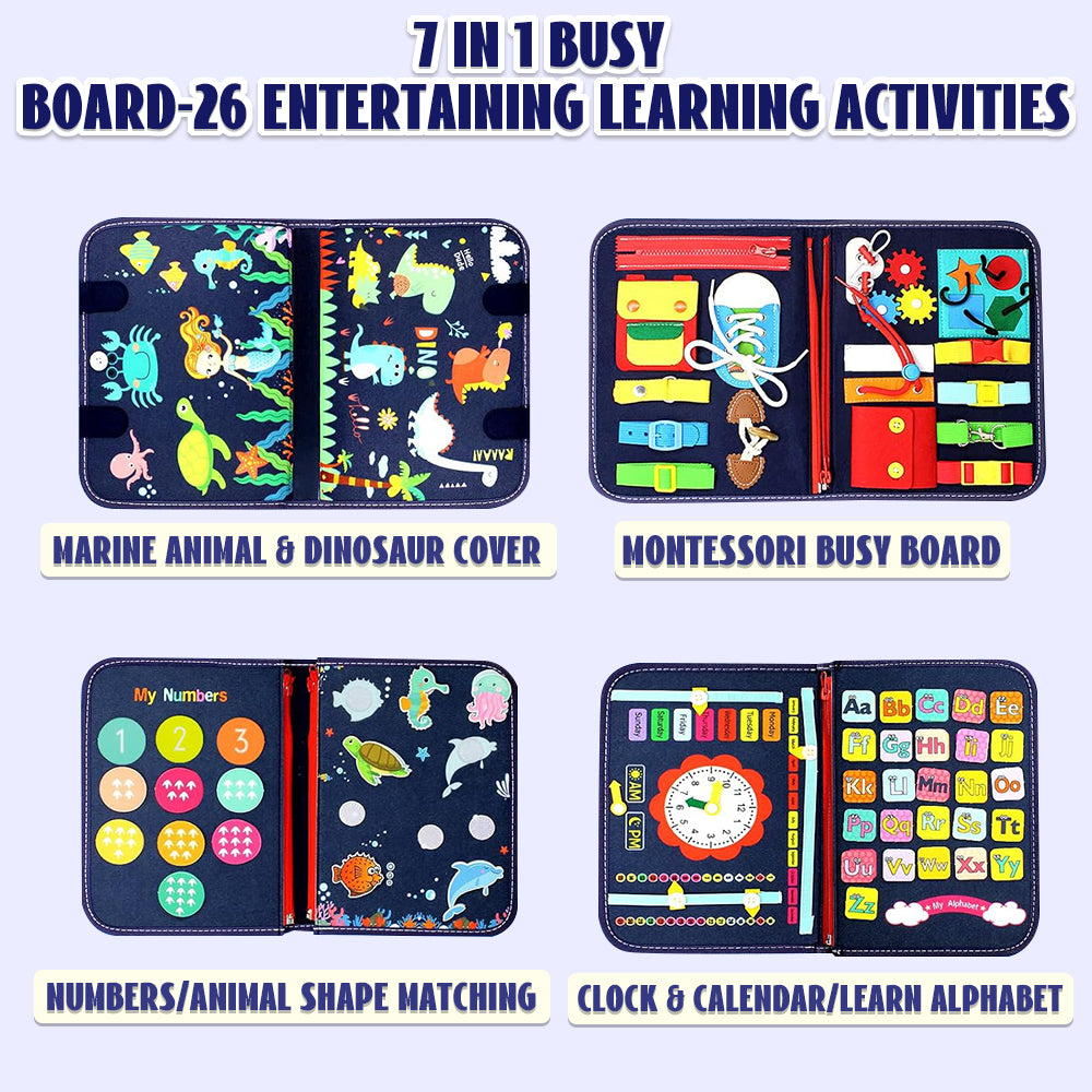 Learning Toys for 1 2 3 4 Years Old, Montessori Busy Board Toy for Toddlers 1-3, Learning Toddler Toys Age 1 2 3
