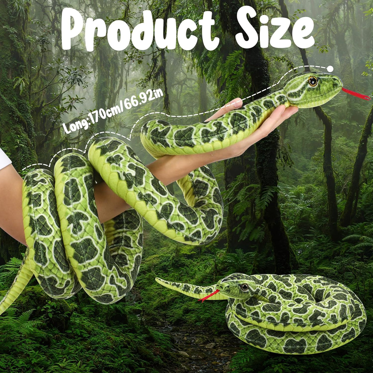 Stuffed Animal for Kids, Snake Stuffed Animals Plush Toy Gifts for Kids Boys Girls, Home and Animals Party Decor (67 inch)