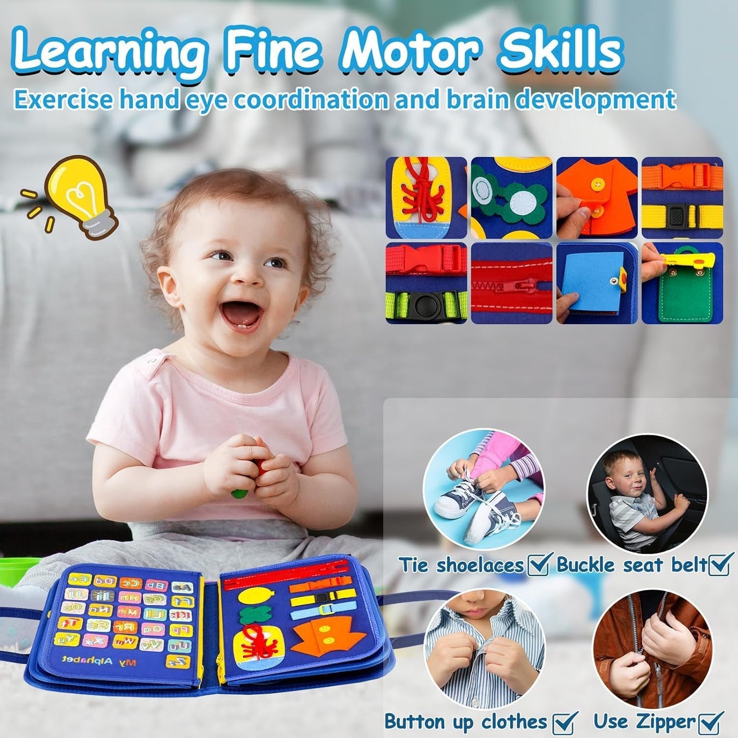 Montessori Busy Board Toys for Toddler 2 3 4 Year Old - Boys Girls Christmas Birthday Gifts, Educational Learning Toy for Preschoolers 2-4