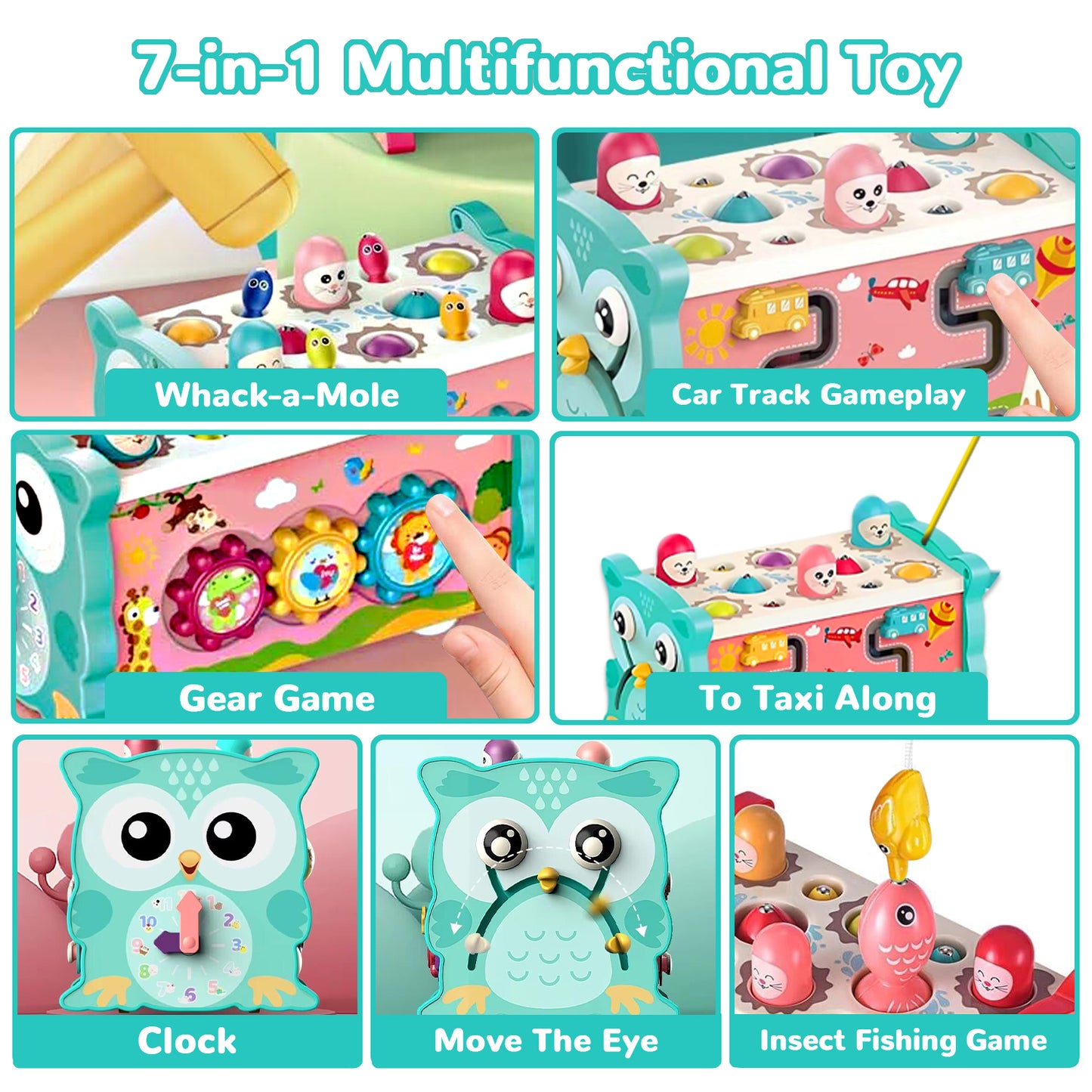 Baby Toys for 12-24 Months, Wooden Hammering Pounding Toy for Toddlers 1-3, Montessori Early Development Toys, Learning Educational Toys for 1 2 3 Year Old Boys Girls