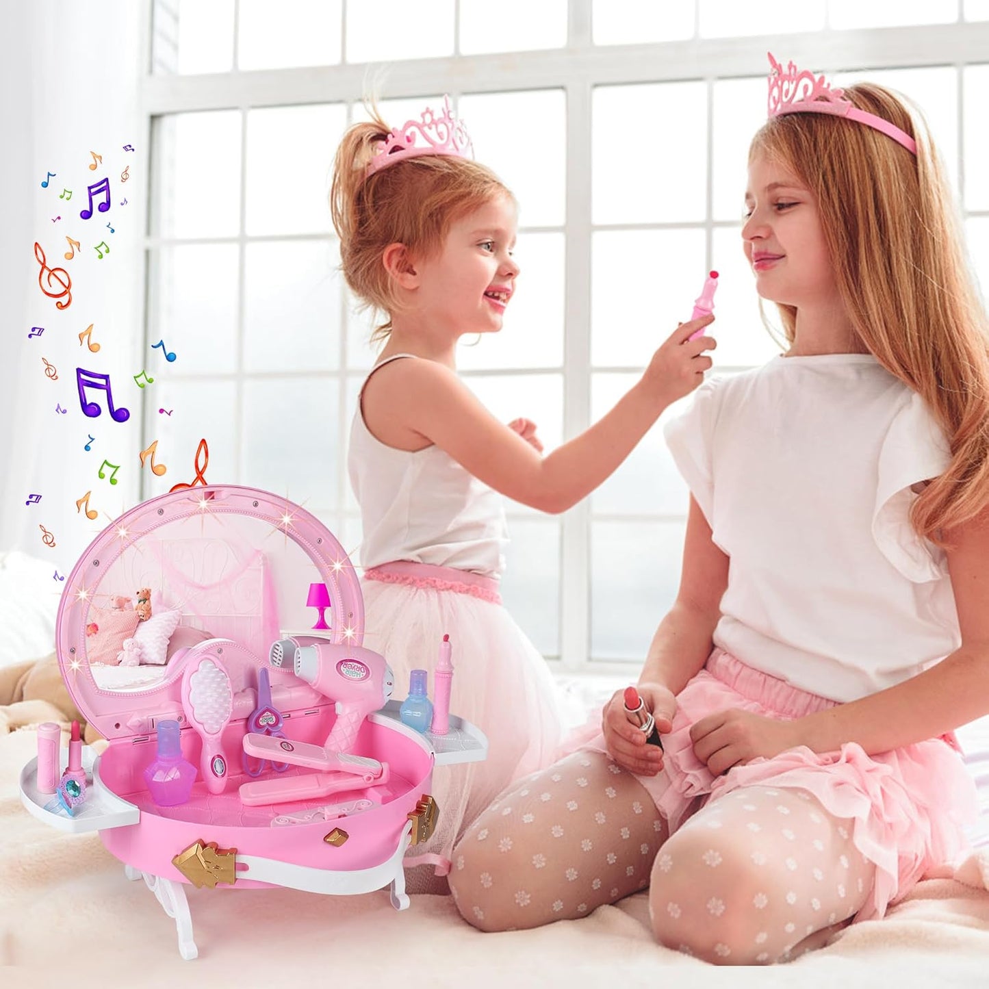 Pretend Play Vanity Set Kids Toys for Girls 3 4 5 6 Year Old, Princess Kids Toys for Girls 3-6 Years
