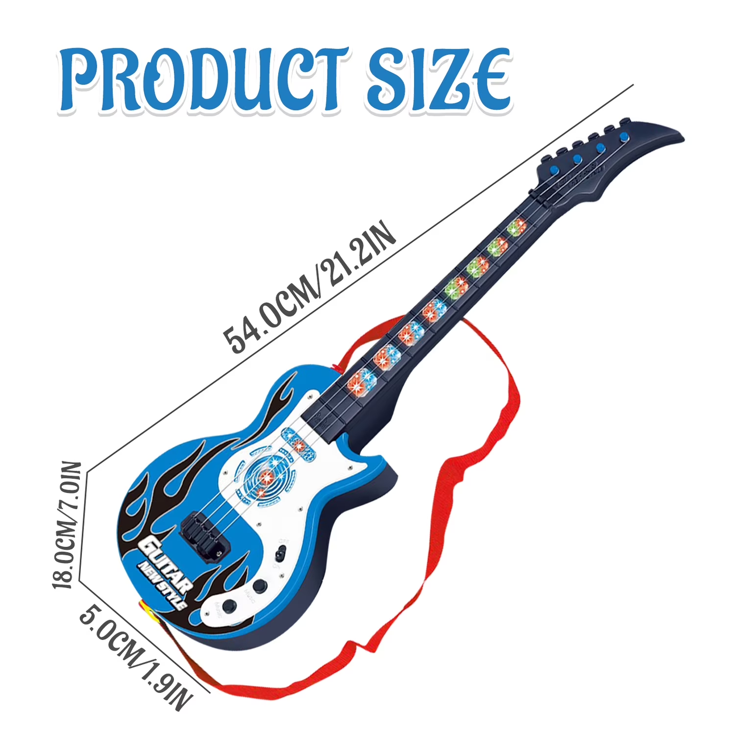 Instrument Guitar Toys for Boys 3-5,Guitar Toys with Music&Lights for Toddler Boys Aged 3 4 5 Years Old Birthday Gifts(Blue)