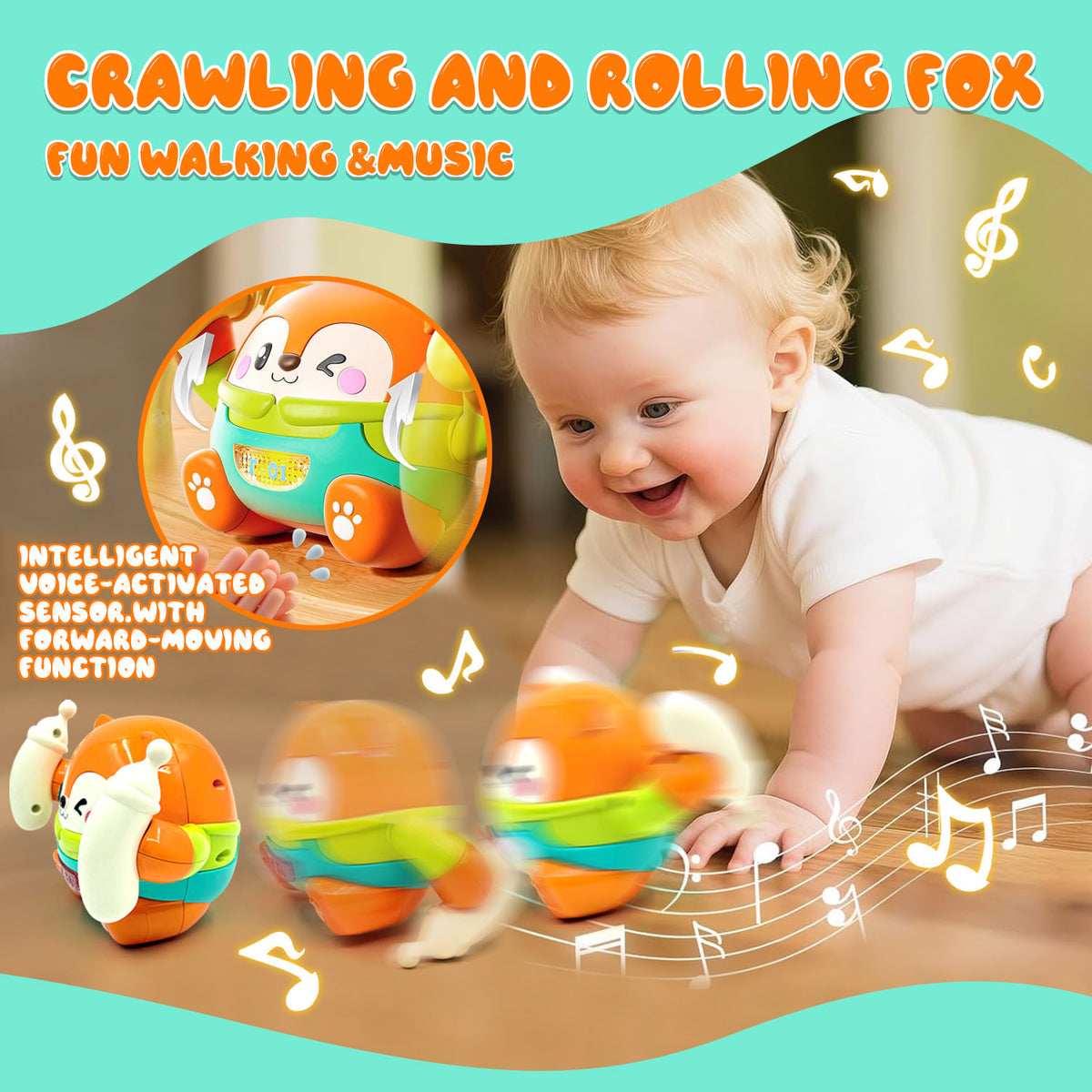 Crawling Baby Toy for Infants 6-12 Months, Interactive Learning Toys 1 2 3 Year Old, Baby Toys for 12-24 Months, Gifts for 1 Year Old Boys Girl