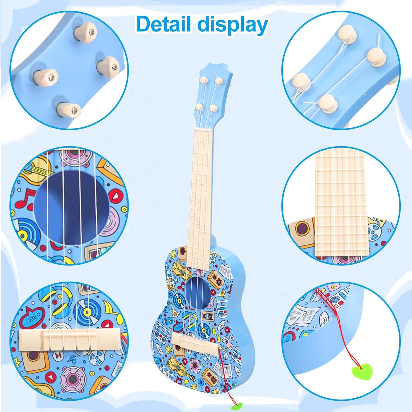 Kids Guitar Toy, Musical Instruments Learning Educational Toys, Guitar Toys Toy for Toddler Kid Boys Children Age 4 5 6 7 8 9 10 Year Old