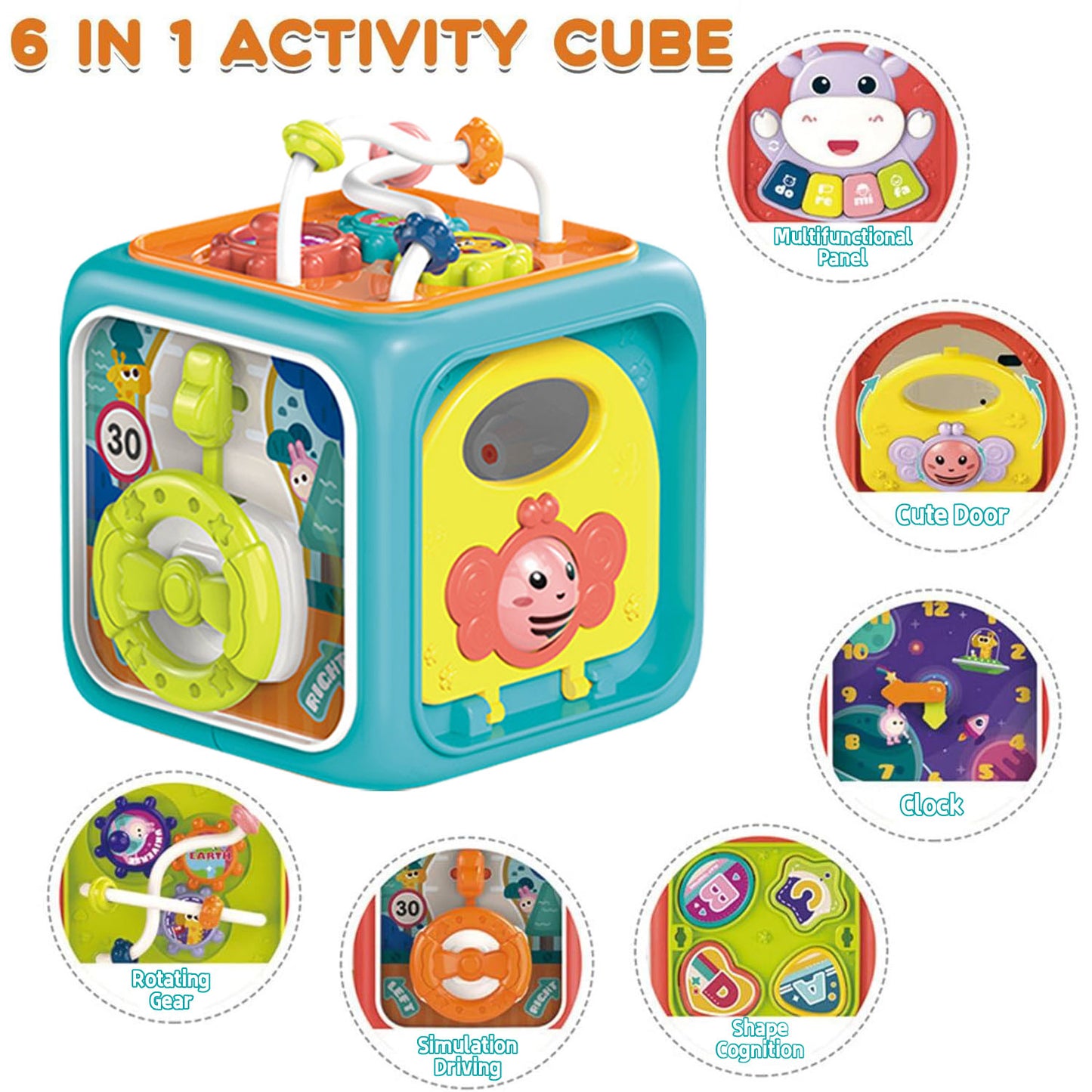 Toys for 1 Year Old, 6-in-1 Montessori Toddler Toys 1-3, Learning Toys for 1 2 3 Year Old Boys Girls, Christmas and Birthday Gifts for kids Aged 1-2