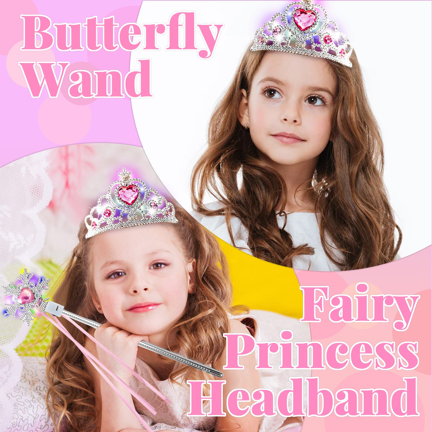 Style-Carry Princess Toys for Toddler Girls 3 4 5 6 Year Old, Princess Dress Up for Girls 3-6, Light Up Butterfly Wings Toddler Toys Age 2 3 4 5 Girls