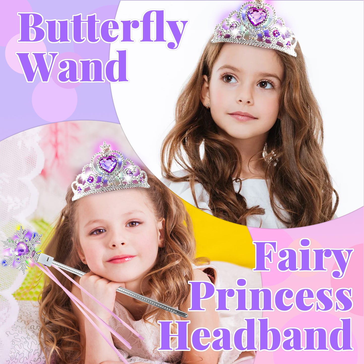 Princess Dress Up for Toddlers 3 4 5 6 Year Old, Princess Toys for Girls 3-6, Light Up Butterfly Wings Toddler Toys Age 3 4 5 6