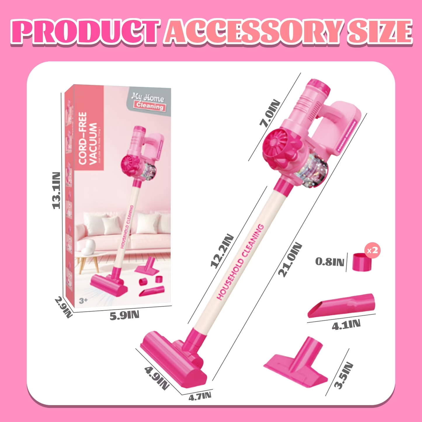 Kids Vacuum Toys, Pretend Home Cleaning Play Set for Toddlers Age 3-5, Christmas Birthday Gifts for Girls 3 4 5