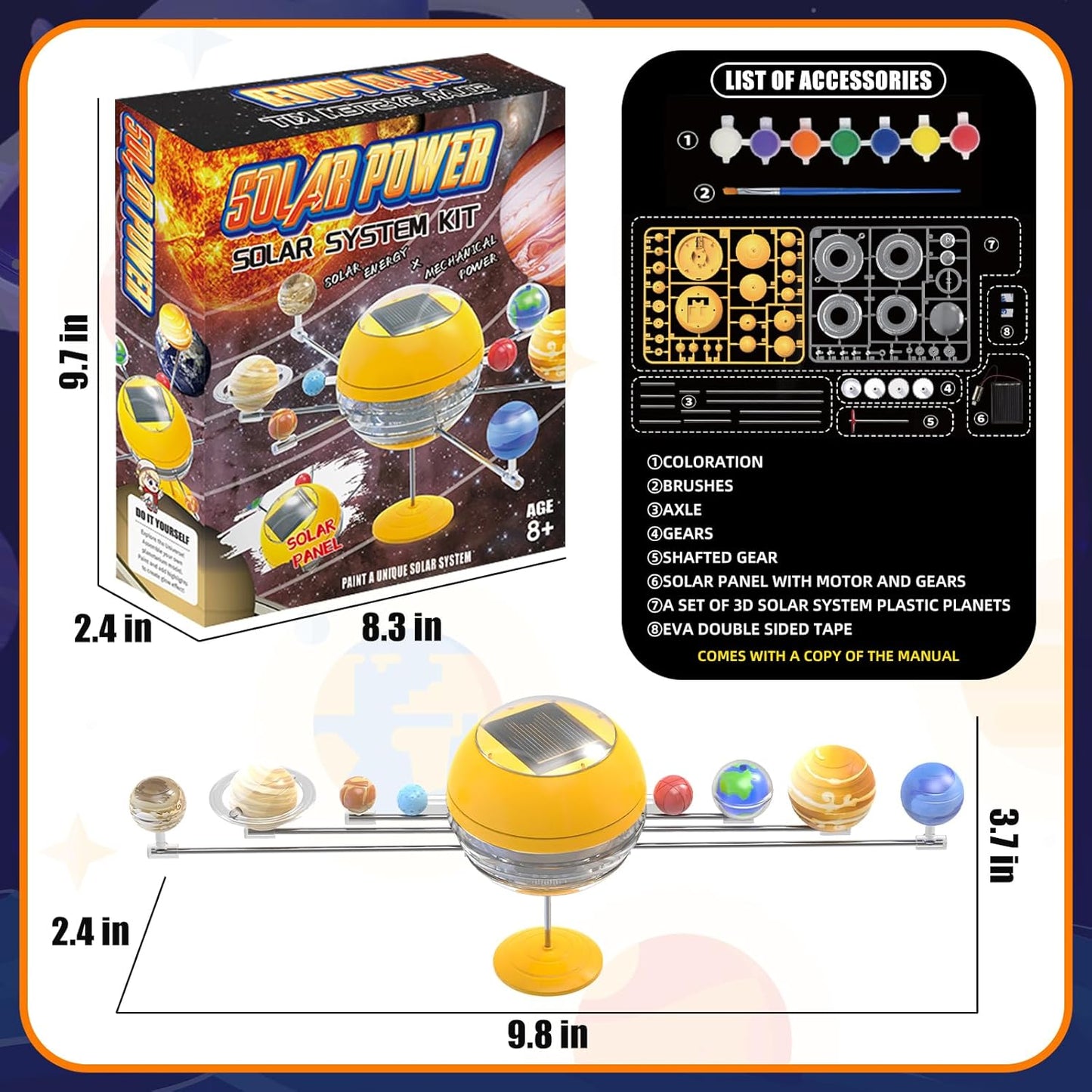 Science Kits for Kids, Solar System Science Kit for Ages 8-14, STEM Activities Educational Scientist Gifts for Boys Girls 6 7 8 9 10 11 Years Old