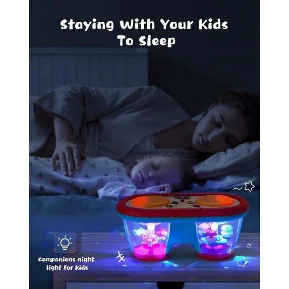 Style-Carry Baby Toys for 6-12 Months, Toddler Musical Instruments Toys, Rotating Light Up Learning Toys, Drum Toy for 1 Year Old Boys Girls