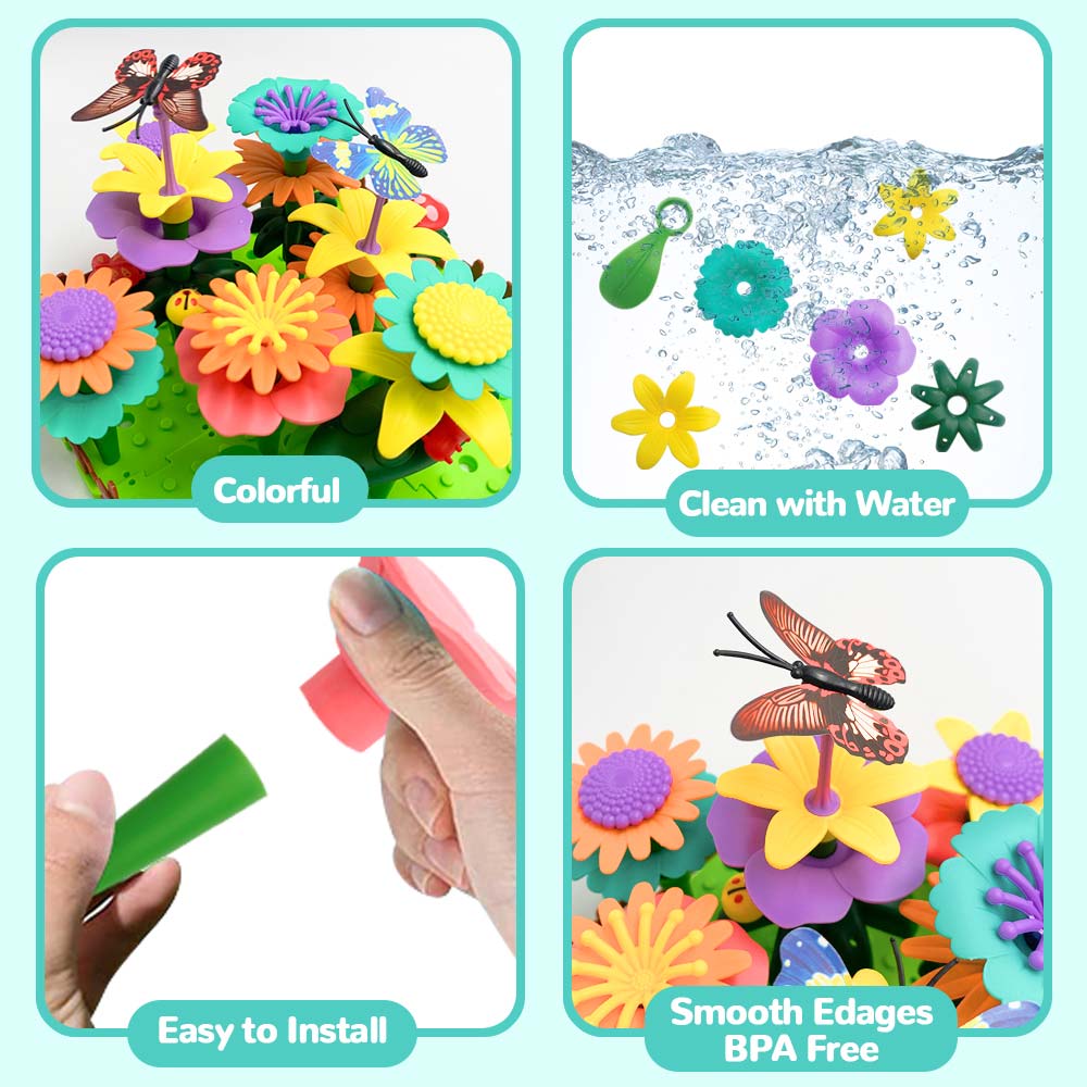 Toys for Toddler Girl Age 2 3 4 5, Building Blocks Stacking Toys for 2 3 4 Year Old Girls, 118PCS