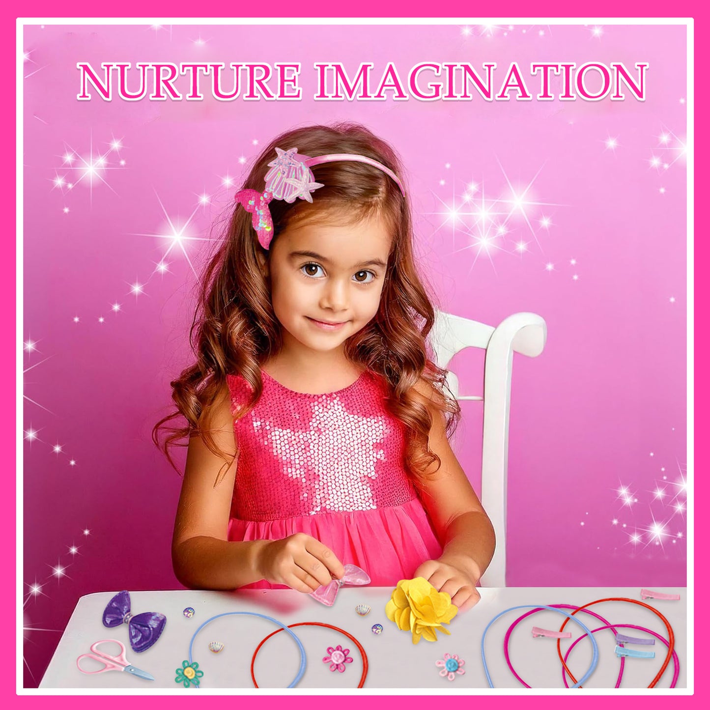Kids Arts and Crafts Toys for Girls 3-6 Years, Headband Making Kit Toys for 3 4 5 6 7 8 9 10 Year Old Girls, Gifts for Girl Toys 8-11