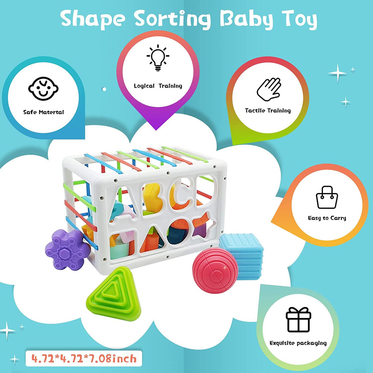 Shape Sorter Learning Toys for Baby 6-12 Months, Educational Toys for 1,2 Years Old Boys Girls Birthday Christmas Gifts