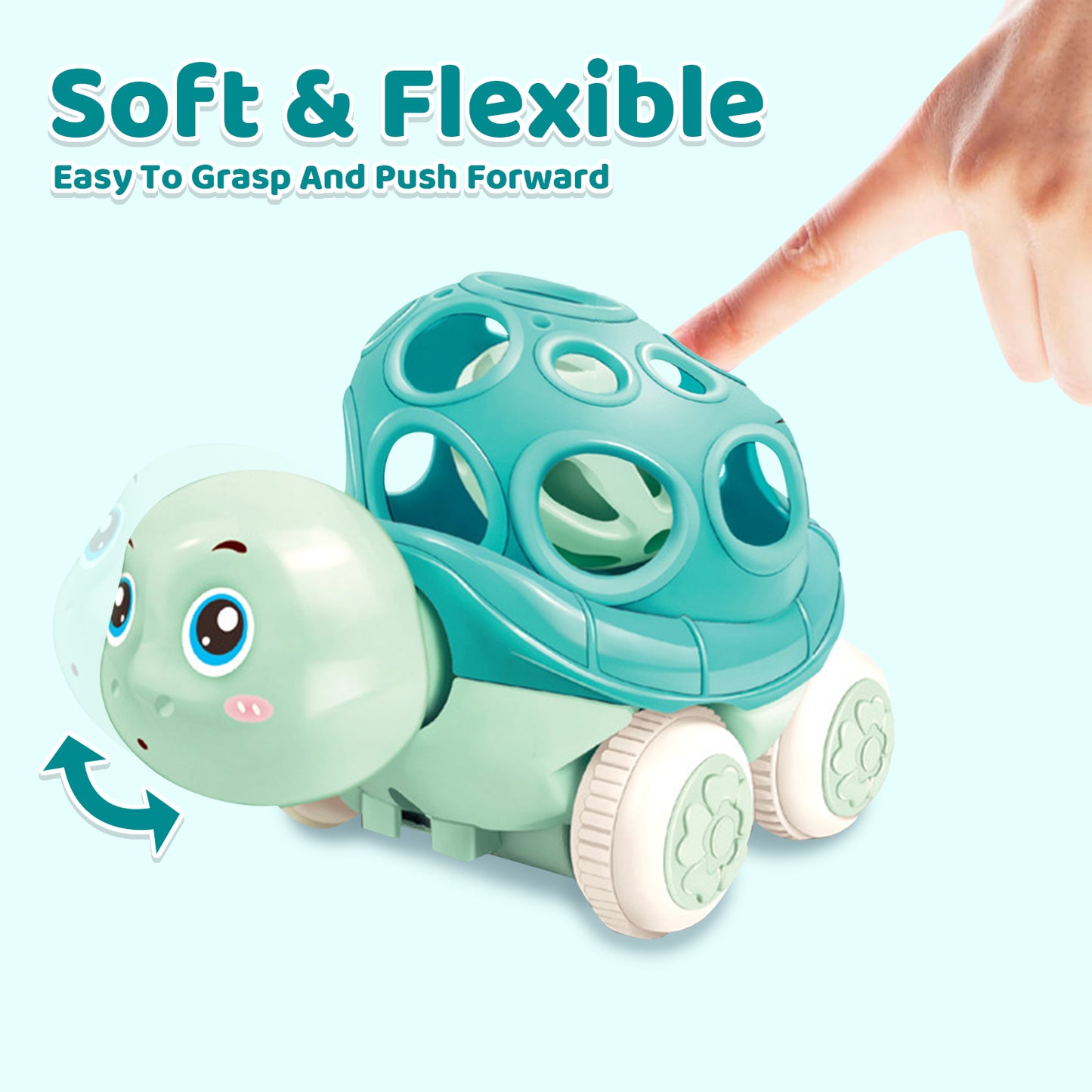 4Pcs Baby Rattle Toys for 6-12 Months, Sensory Rattle Toys for Newborn Infants 3-6-12 Months, Easter Toy Gifts for Baby Boy Girl 1 Year Old